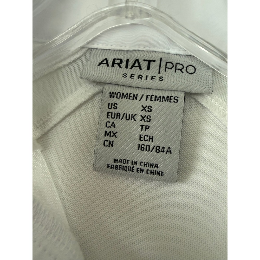 Ariat Pro Series Sunstopper 2.0 White Mesh Equestrian Show Shirt Womens XS - Picture 6 of 9